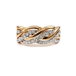 Joyería Fina, Nueva Llegada, Alta Calidad, Oro Rosa Sólido de 18k, Anillo de Boda de Oro con Diamantes Naturales Redondos en Espiral para Mujer - Product Image 1