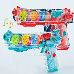 ArtCreativity Light Up Transparent Pistolas De Juguete Multi Mode Realistic Transparent Gear Electric Toy Gun