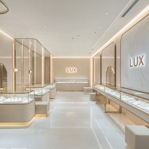 LUX Vitrine en verre de haute qualité Bijouterie moderne Présentoir d'intérieur commercial Présentoir de comptoir de bijoux - Product Image 1
