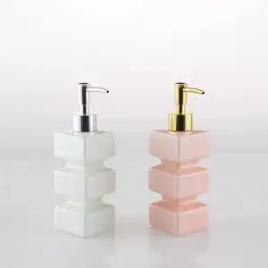 Dispensador De Jabon ev banyo ürün dekor manuel seramik sıvı duş el sabunu pompalı dağıtıcı şişe otel için Set