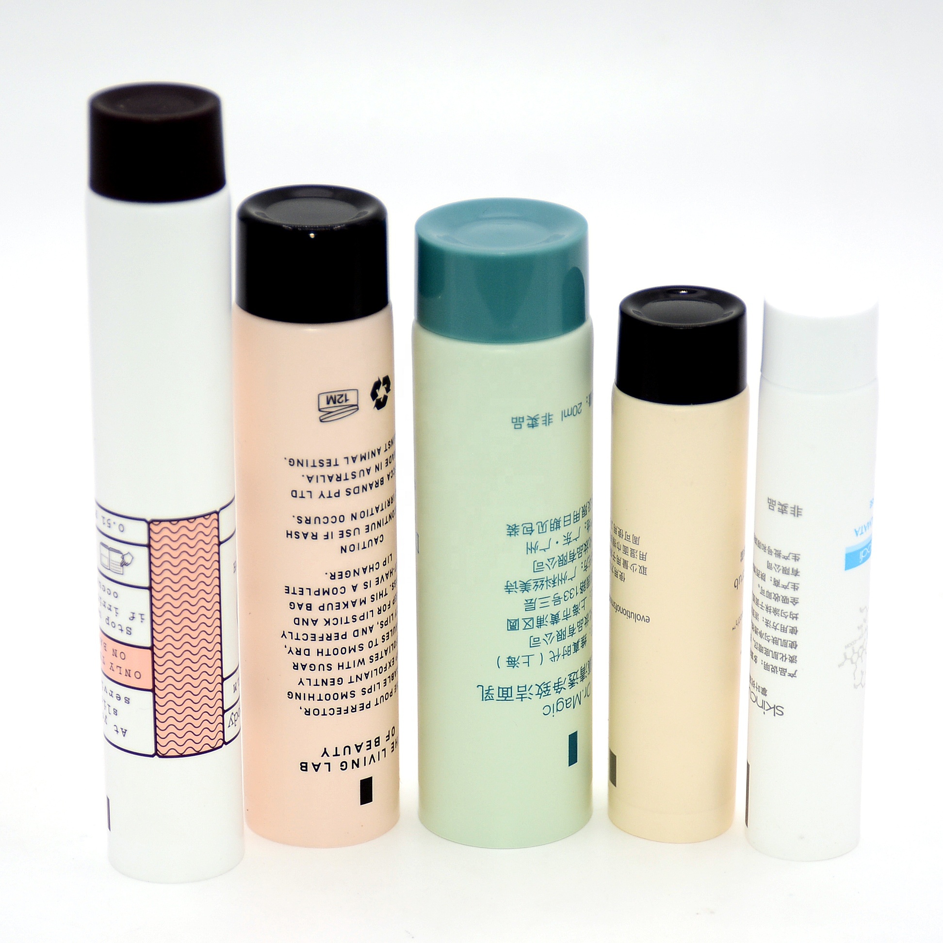 De plástico de 30 ml PE mano crema tubo cosmético con tapa flip top