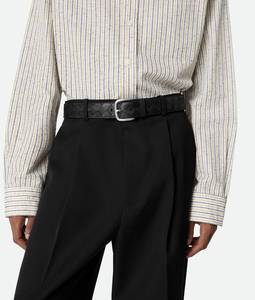 Cinturón de Cuero Genuino Bottega BV Full Intreccio, Hecho a Mano, con Hebilla de Pin, de Alta Gama, para Uso Formal, Casual y de Negocios, Marca Veneta - Product Image 2