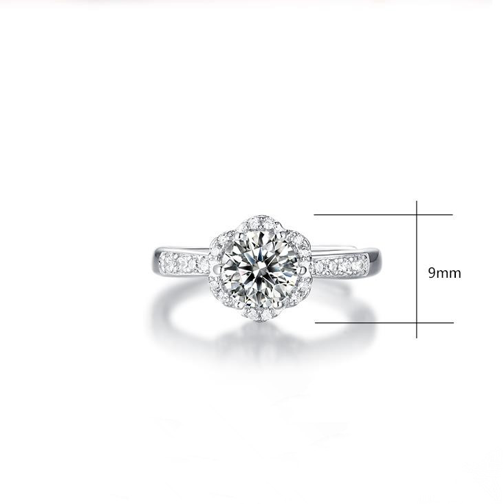 HMOIS Unique Jewelry 925 Silver Moissanite Crystal Rings Female Rings For Wedding Party