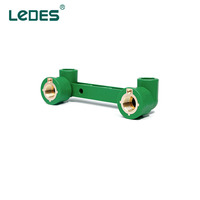 Coude à double filetage femelle Ledes de haute qualité, accessoires de tuyauterie PPR, surface lisse, résistant à la corrosion pour système d'alimentation en eau