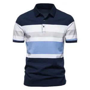 Herren Polo Herren Shirt Kurzarm Brust Drei Streifen Farbe Großhandel hochwertige Herren bekleidung