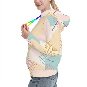 Image personnalisée Ensemble jogging à capuche personnalisable pour femme Motif de lettres imprimées avec fermeture éclair pour l'hiver et l'automne Options XS disponibles - Product Image 4
