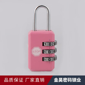 Jinhao Combination <b>Padlock</b> 3 Digit Zinc Alloy Resettable Lock For Bags Travel Security - Product Image 2