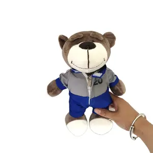 2024 плюшевый медведь с одеждой коричневого цвета по индивидуальному заказу милая мягкая плюшевая игрушка медведь с комбинезонами украшение для детей
