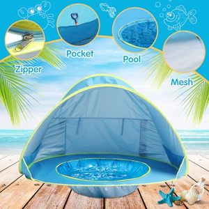 Carpa de Playa Portátil para Niños, Impermeable, con Protección UV, Carpa de Juego para Bebés, Carpa Infantil Plegable, Carpa de Playa para Bebés con Piscina - Product Image 5