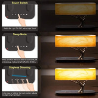Lampe de bureau LED à interrupteur tactile pour la lecture, charge sans fil, lampe de table à manger, lampe arbre avec haut-parleur Bluetooth