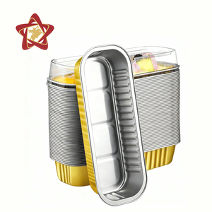 200ml 6.8oz dùng một lần nhôm lá nhỏ bánh Loaf Chảo có nắp đậy vật nuôi nhôm lá Bánh Mì <span class=keywords><strong>Mini</strong></span> nướng lò nướng chảo lò vi sóng - Product Image 1