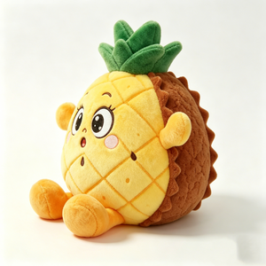 Peluche de Piña Personalizado, Adorable Peluche de Fruta Tropical Suave y Esponjoso con Cara Sorprendida - Product Image 3