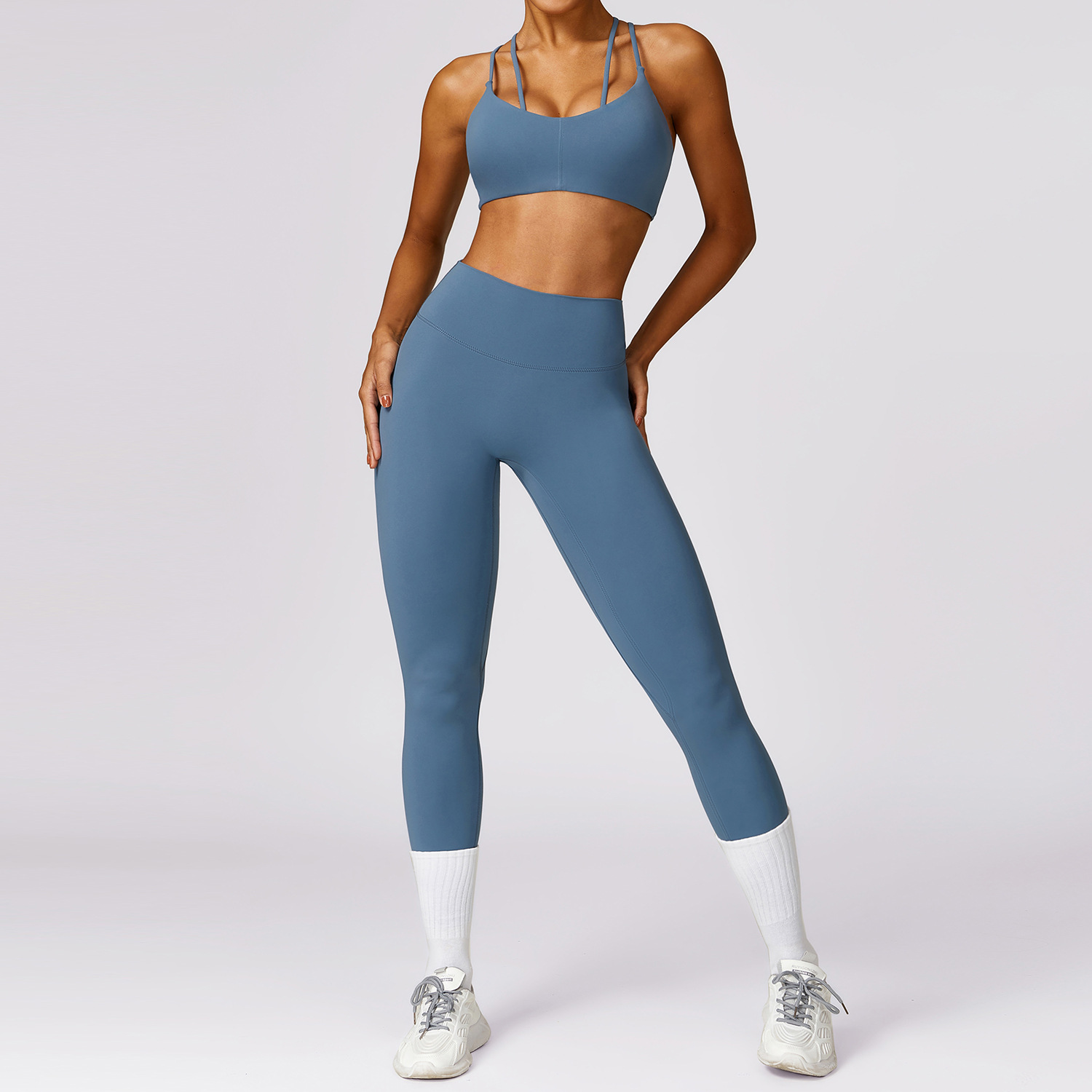 Bra + Blue Leggings