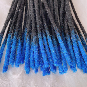 100% vrais cheveux humains Dreadlock pour homme/femme pleine tête à la main permanente colorée Loc Extensions peut être teint blanchi frisé - Product Image 5