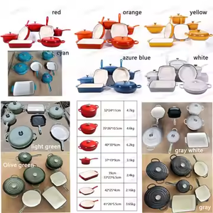 Ensemble de casseroles en fonte émaillée personnalisé au prix d'usine, ensembles complets de 7 pièces - Product Image 2