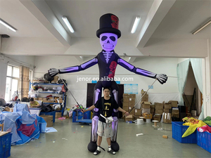 Rendimiento de Halloween Iluminación LED Figuras de <span class=keywords><strong>esqueleto</strong></span> inflables Marioneta Caminando Calavera inflable <span class=keywords><strong>Hombre</strong></span> Disfraz para desfile - Product Image 3