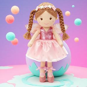 Pembe prenses peri Rag Doll <span class=keywords><strong>Mini</strong></span> oyuncak seti bebek kızlar için özelleştirilebilir sevimli dolması peluş yumuşak oyuncak 38CM güzel sıcak satış - Product Image 4
