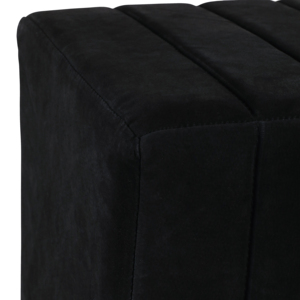 Pouf quadrato in camoscio nero, poggiapiedi in velluto per soggiorno, arredamento casa, sedia da toeletta - Product Image 6
