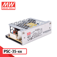 Original Mean Well PSC-35 Seri 35W Switching Power Supply dengan Penutup Jaring Logam Tegangan Output Tunggal 13.8V/27.6V