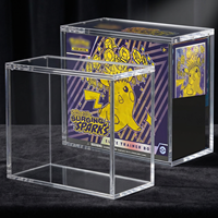 Boîte de présentation en acrylique transparente pour boîte de jeu de cartes, protecteur anti-poussière transparent avec couvercle, support en acrylique pour boîtes scellées