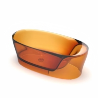 Baignoire autoportante ovale de luxe en résine pure transparente comme du cristal, capacité de 60 gallons, écologique, garantie 5 ans, pour intérieur