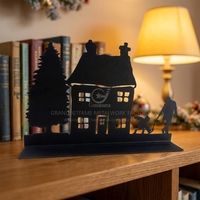 Ornement de maison de Noël en métal pour la décoration de table à la maison