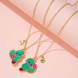 2 unids/set joyería magnética Cactus Puzzle atraer COLLAR COLGANTE para el mejor amigo atraer cada encanto BFF Collar para niños - Product Image 3