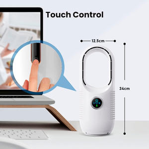 Ventilateur de bureau sans pales blanc, alimenté par USB, portable, 3 vitesses, commande tactile, moteur DC sans balais - Product Image 3