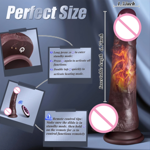 여성 액체 실리콘 거대한 딜도 금형 성인 섹스 토이 난방 스윙 추진 현실적인 큰 딜도 진동기 여자 남자 - Product Image 3