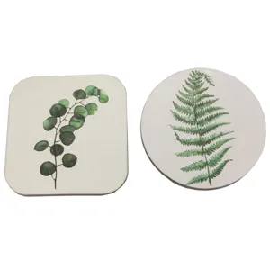 Plant Goedkope Hot Koop Bar Custom Logo Ronde 2Mm 1Mm 1.5Mm Gedrukt Absorberend Pulp Board Papier Coaster cup Mat