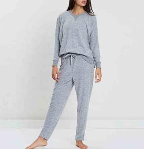 Set Pigiama in Maglia di Bambù per <span class=keywords><strong>Donna</strong></span>, <span class=keywords><strong>Felpa</strong></span> Lunga e Pantaloni con Elastico in Vita, Abbigliamento Termico per <span class=keywords><strong>Casa</strong></span>, Estate, Autunno, Primavera - Product Image 2