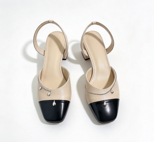 Zapatos de Baile de Tacón Alto con Punta Abierta y Mini Lazo de Terciopelo para Adolescentes - Product Image 3