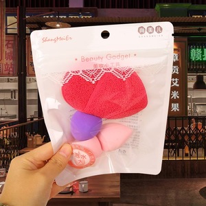 Coussin en forme de bonbon en coton doux, forme irrégulière en forme de larme, 2 paquets d'éponges de maquillage pour usage sec ou humide - Product Image 4