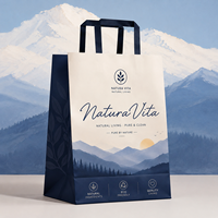 Sac à main en papier d'art naturel minimaliste haut de gamme, estampage à chaud doré, gaufrage, durable, recyclé, taille personnalisée, pour produits de soin de la peau