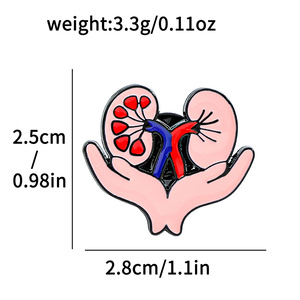 उच्च गुणवत्ता वाले स्टॉक पत्र अंग चिकित्सा पिन ब्रोच नर्स डॉक्टर कपड़े दिल एनमेल लैपल पिन - Product Image 5