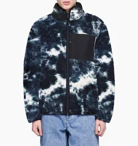 2020 new design polar fleece jacket starry sky Tie Dye custom 100% polyester winter mens sherpa jacket