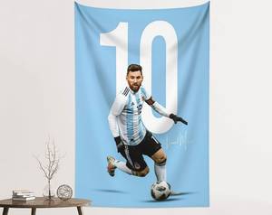 Sports Football Coupe de Football <span class=keywords><strong>Tapisserie</strong></span> Leo Messi Champion Affiches Murales Personnalisé Équipe Sportive Logo Tenture Décoration pour Chambre - Product Image 1