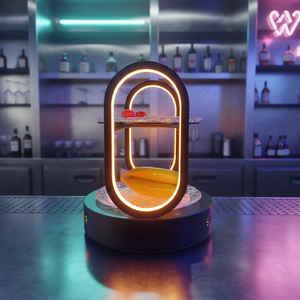 Plateau à fruits rotatif à 2 niveaux avec éclairage LED pour bar et KTV, plateau à collations rechargeable avec logo personnalisé - Product Image 4