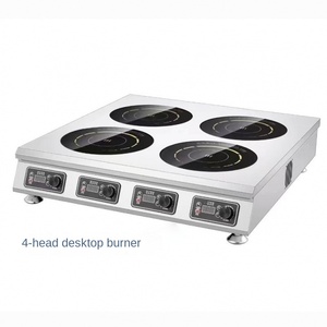 Table de cuisson à induction en acier inoxydable 110V 3000-3999W à 2 brûleurs avec écran tactile contrôlé par application et fonction vapeur et ébullition - Product Image 1