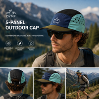 Gorra Suave de Nailon Personalizada DYMF para Camping, Gorra de 5 Paneles para Correr con Logotipo Bordado 3D, Gorra de Campamento Perforada de Poliéster Impermeable
