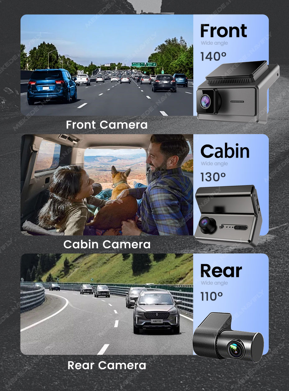 ORANGLES 3 Lens Car DVR Front Rear HD Night Vision Loop Recording Bahrain - full product showcase - displaying specifications - Image 5 of 5 | adapts to any space | 3 Lens Car DVR Front Rear HD Night Vision Loop Recording Bahrain deal New Jersey | Free Shipping ORANGLES