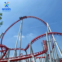 Manège à Roues en Acier LSM 92KM/H à Inversions Multiples, Équipement Commercial de Grande Taille pour Parcs d'Attractions Extérieurs