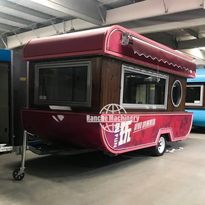 Camion de café mobile en acier inoxydable certifié CE 25-980 pour la vente de restauration rapide, remorque extérieure à flux d'air pour la vente au détail - Product Image 4