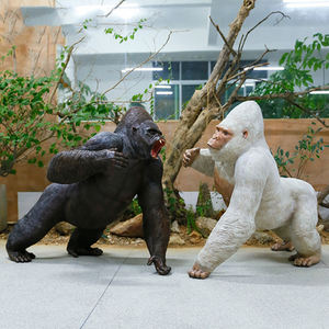 Özel cam elyaf gorilla heykel açık çim parkı büyük hayvan süsler - Product Image 2