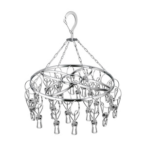 ราวตากผ้าแบบวงกลม Super Factory พร้อมคลิปหนีบ 24 ตัว แบบตะขอ สำหรับถุงเท้า ชุดชั้นใน ใช้ในบ้าน - Product Image 5