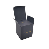 Boîte en papier pliable noire personnalisée boîte cadeau bougie savon kraft emballage plat boîte de masque bougie de luxe avec votre propre logo