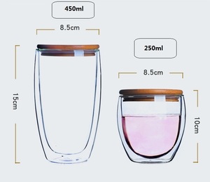 <span class=keywords><strong>Tasse</strong></span> en verre à <span class=keywords><strong>double</strong></span> <span class=keywords><strong>paroi</strong></span> résistante à la chaleur résistante à la chaleur <span class=keywords><strong>tasse</strong></span> à café transparente avec couvercle - Product Image 2
