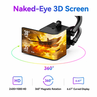 Refroidisseur d'eau ARGB pour CPU, refroidisseur d'eau LCD 360 AIO, refroidisseur de processeur avec écran, écran incurvé 3D de 6,67 pouces, design magnétique