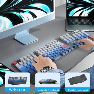 คีย์บอร์ดแบบแยกส่วน JOMAA รุ่น Ergonomic ขนาดเต็ม พร้อมระบบชาร์จไฟได้  พร้อมที่รองข้อมือและฝ่ามือ สำหรับคอมพิวเตอร์ตั้งโต๊ะและแล็ปท็อประบบ Windows - Product Image 4