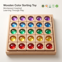 Juguete Educativo Montessori de Madera para Clasificar Colores, Tablero de Madera de Haya con Certificación FSC, 40 Piezas |   Juguetes Educativos Montessori |   Juguetes